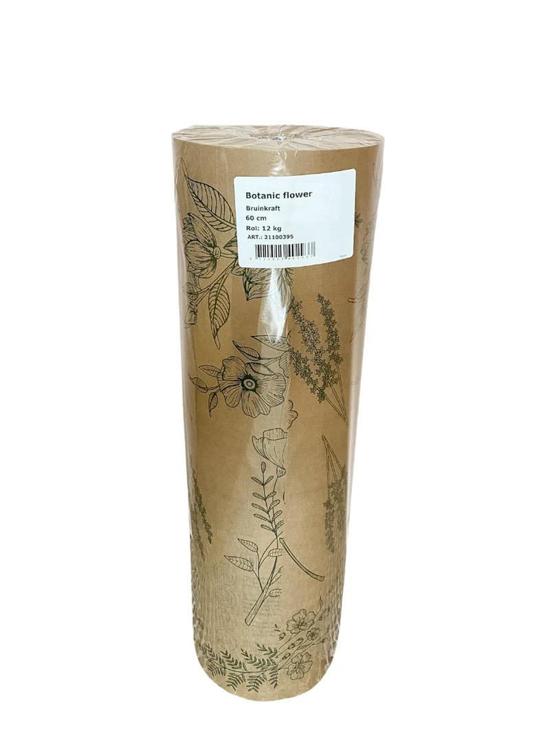 Papierrolle 45 g Natronkraft 60 cm Botanic Flower 12 kg FSC®