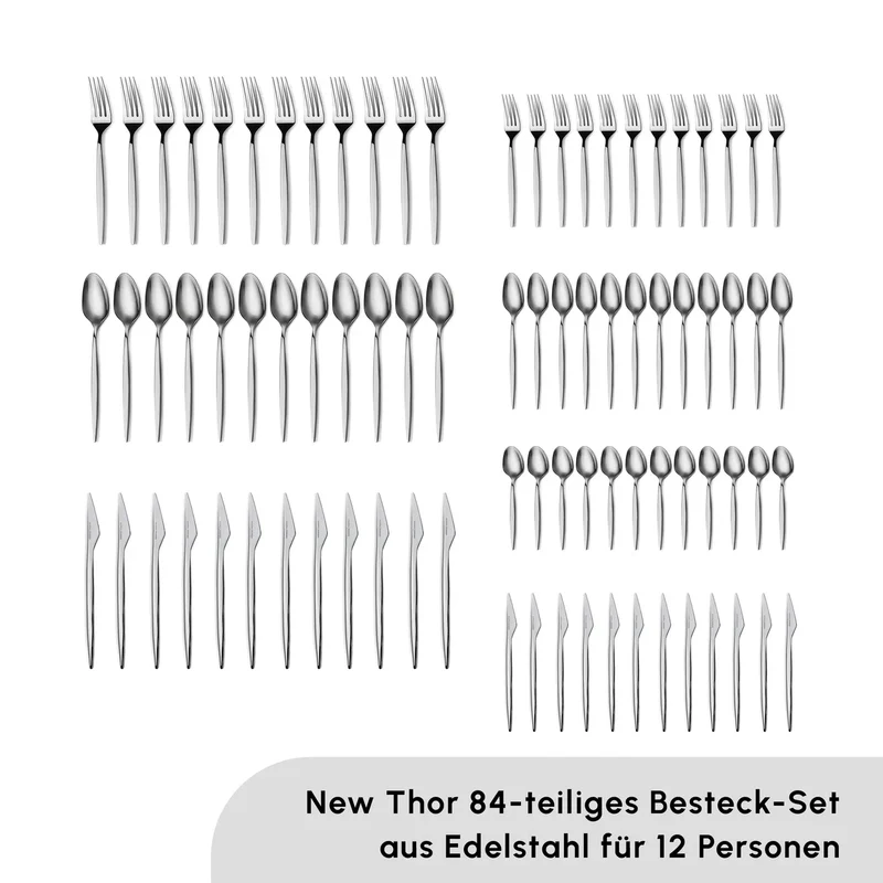 Karaca Thor Elegance Besteckset , 84 teilig, 12 Personen