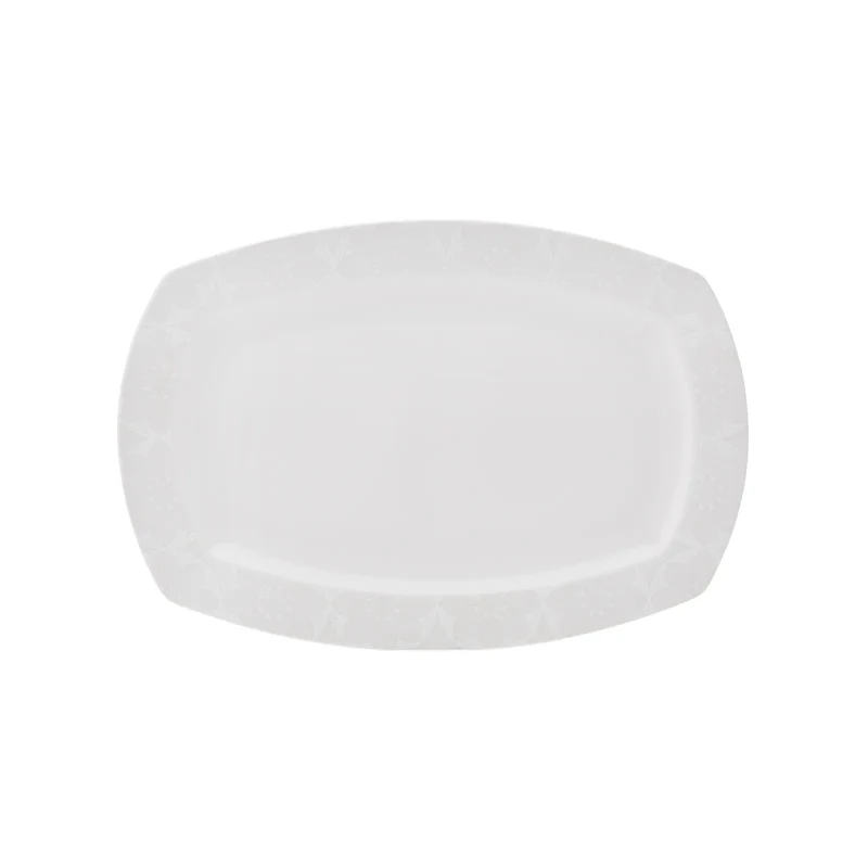 Karaca New Suha Creme 60-teiliges Porzellan Geschirr Set Quadratisch für 12 Personen