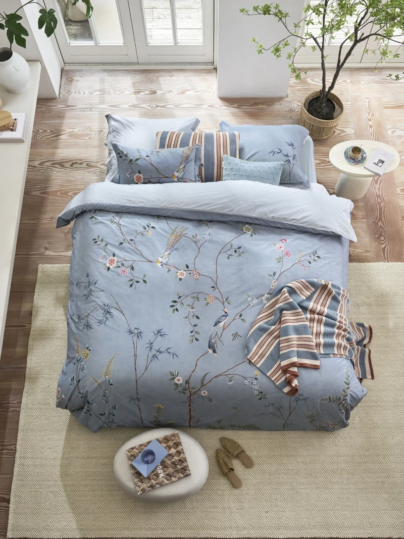 Pip Studio Bamboo Blossom Bettwäsche blau 135x200cm (1 Stück)