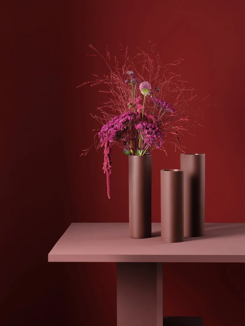 ASA lines and square Vase bordeaux 30cm
