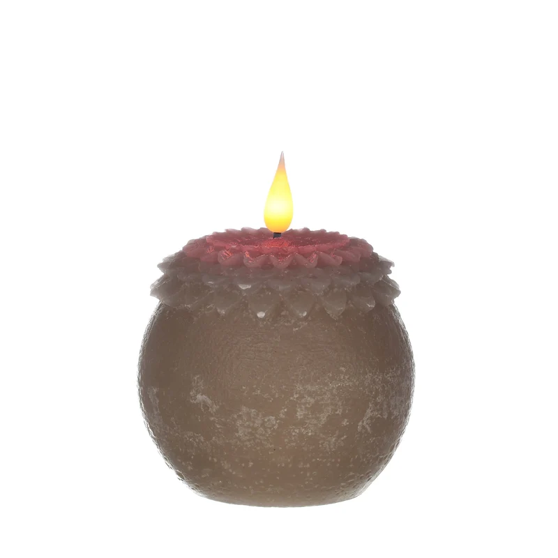 LED-Wachsblume Perle Ø9 H.12 cm Mauve mit Timer