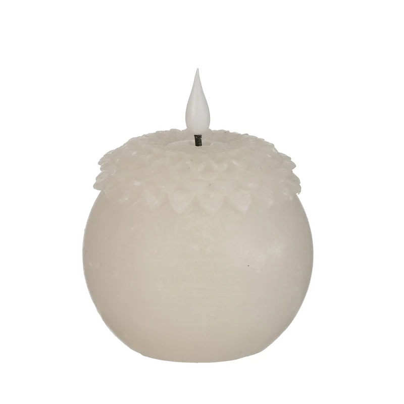 LED Wachsblume Perle Ø9 H.12 cm creme mit Timer