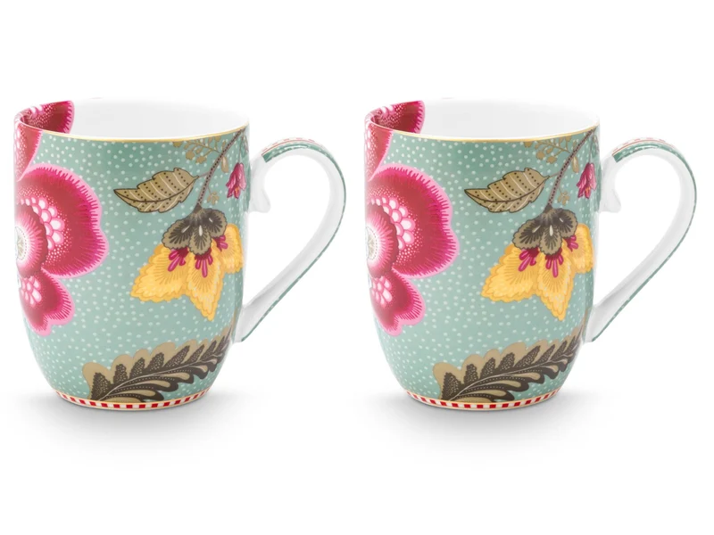 PIP STUDIO Blooming Tales Fantasy Blue Henkelbecher Small 0,2l Set2