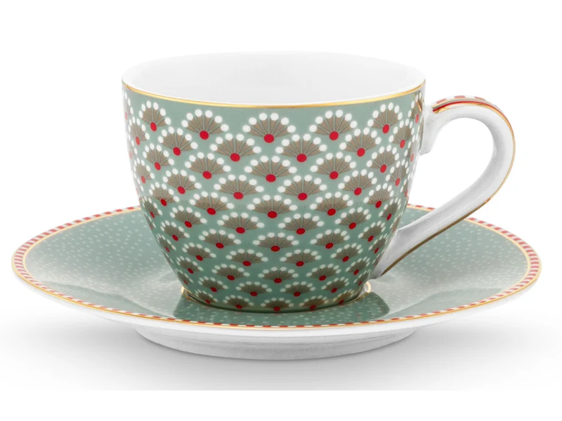 PIP STUDIO Blooming Tales Blue Espressotasse mit Untertasse 0,12l Set2