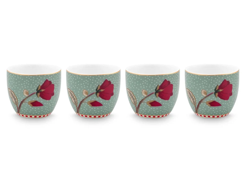 PIP STUDIO Blooming Tales Fantasy Blue Eierbecher Set4