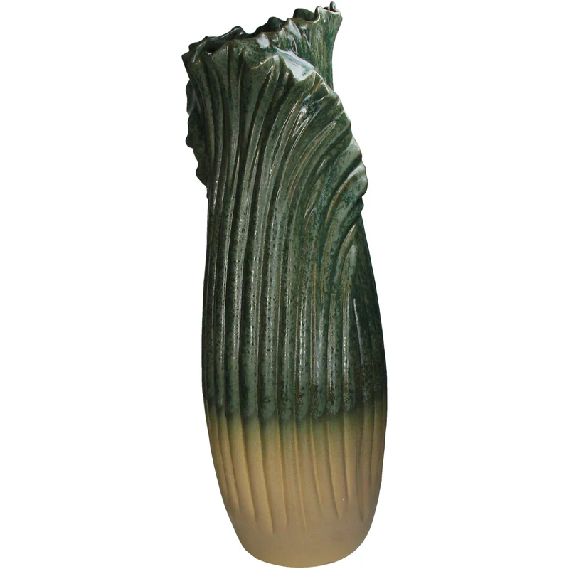 Vase Steingut Grün 27,5x27,5x78cm