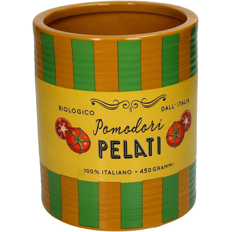 Pflanzgefäß Pomodori Stripes Feine Keramik Mehrfarbig 13x13x15,5cm