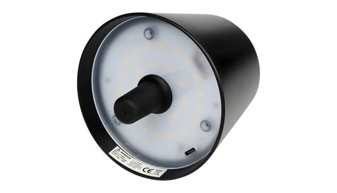 FLASCHENLAMPE 10X8CM SCHWARZ USB AUFLADBAR/ DIMMBAR