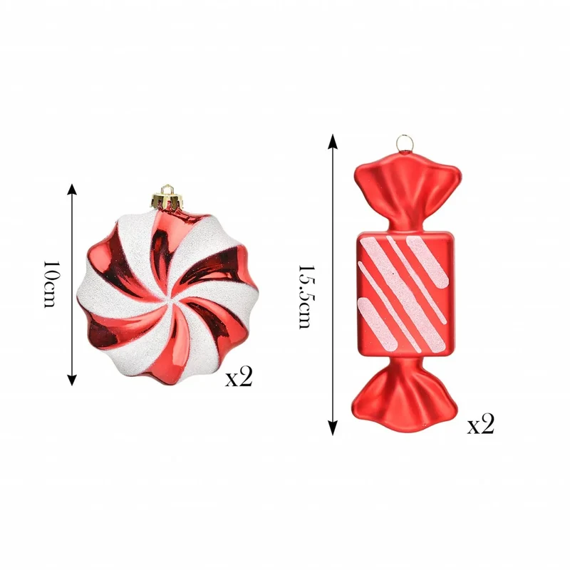 Karaca Home Weihnachten Süßigkeiten Baumschmuck Set, 4 Teilig