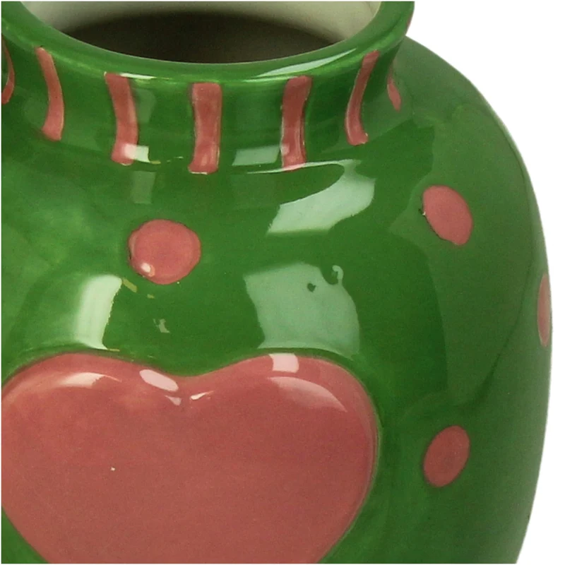 Vase Herz Dolomit Grün 14,1x14,1x16cm