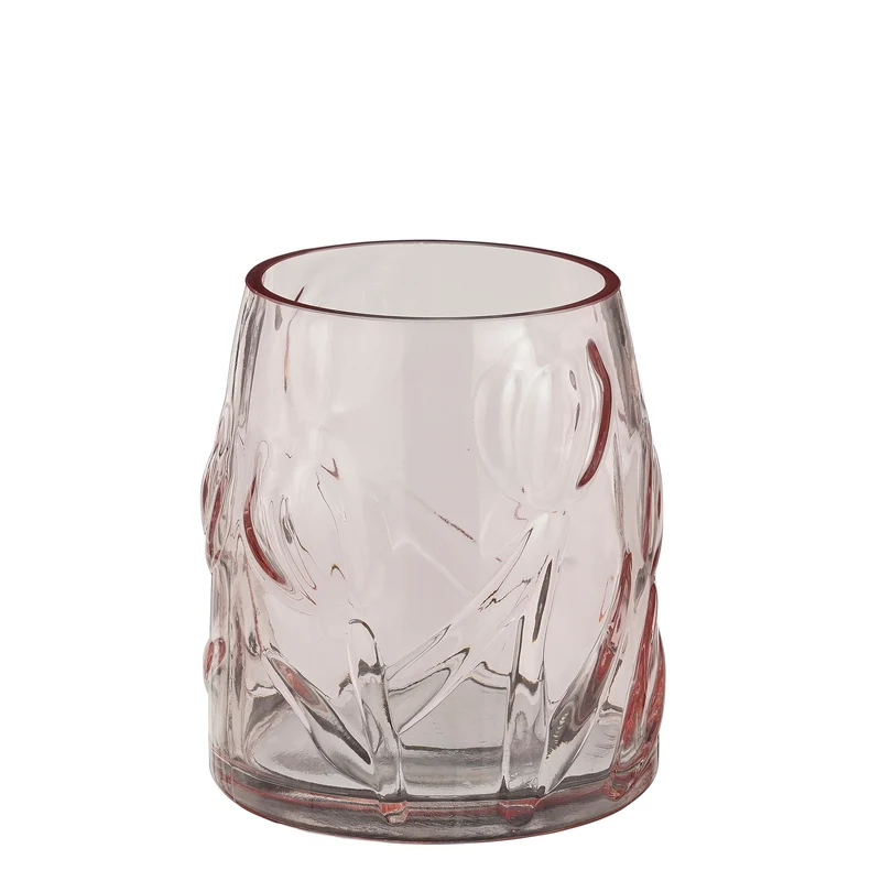 Yvette Vase Glas rosa - h15xt13,5cm