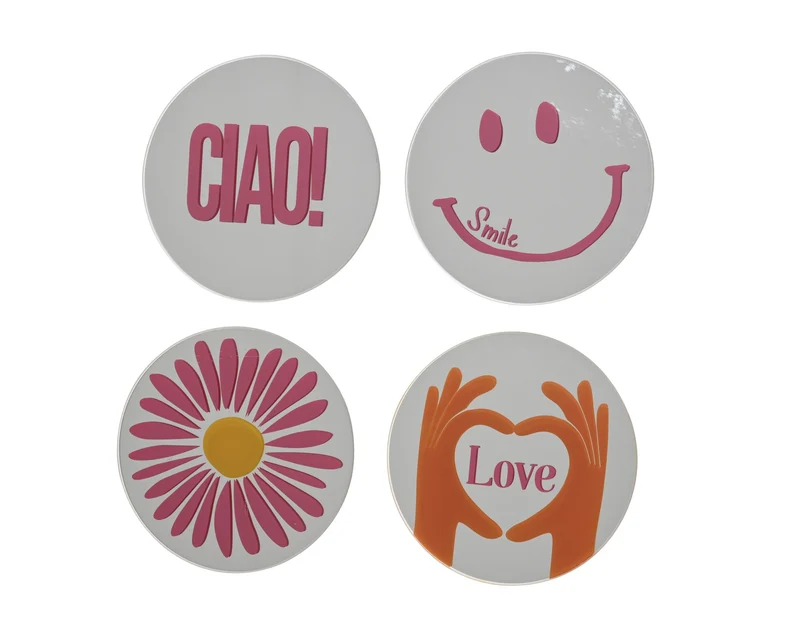 Spiegelglas 4er-Set 10cm x 0,3cm