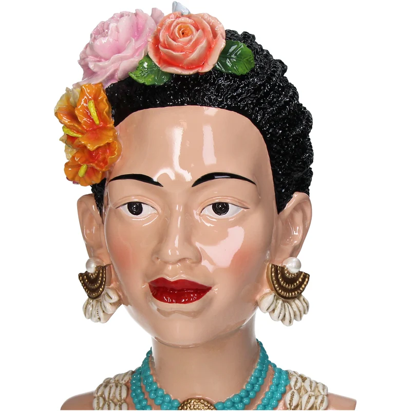 Vase Lady Flowers Polyresin Multi 17x20.8x29.2cm