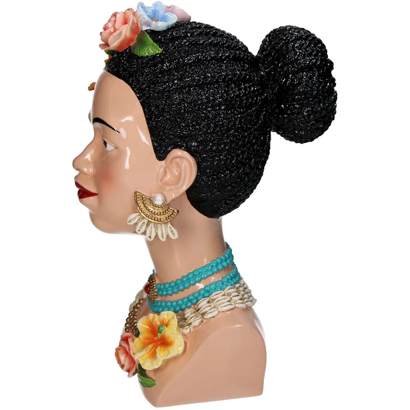 Vase Lady Flowers Polyresin Multi 17x20.8x29.2cm