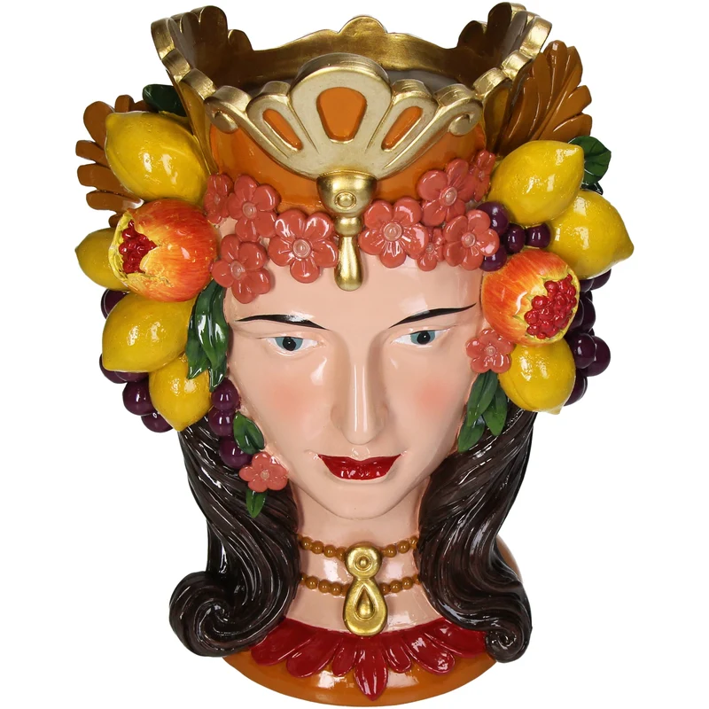 Vase Lady Fruits Polyresin Multi 22,5x16,5x30cm