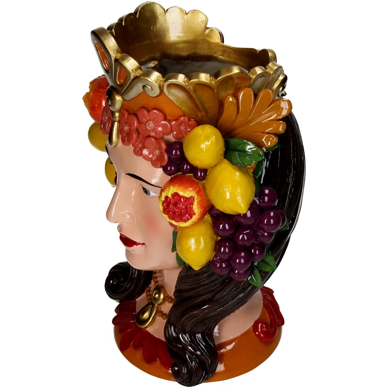 Vase Lady Fruits Polyresin Multi 22,5x16,5x30cm