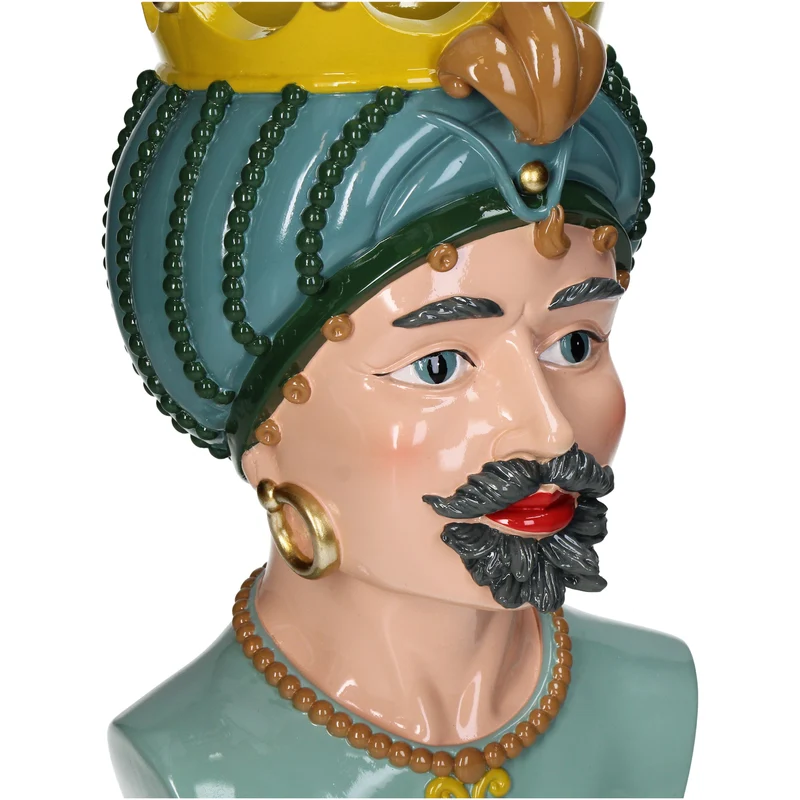 Vase Men Crown Polyresin Multi 19x18,4x33cm