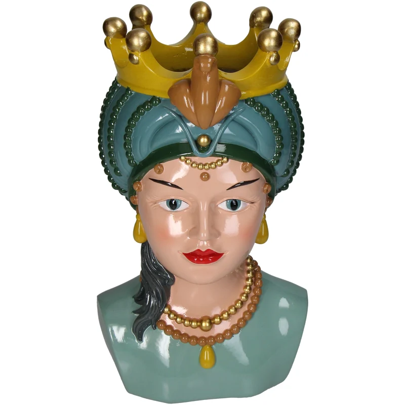 Vase Lady Crown Polyresin Multi 17.5x18.5x33cm