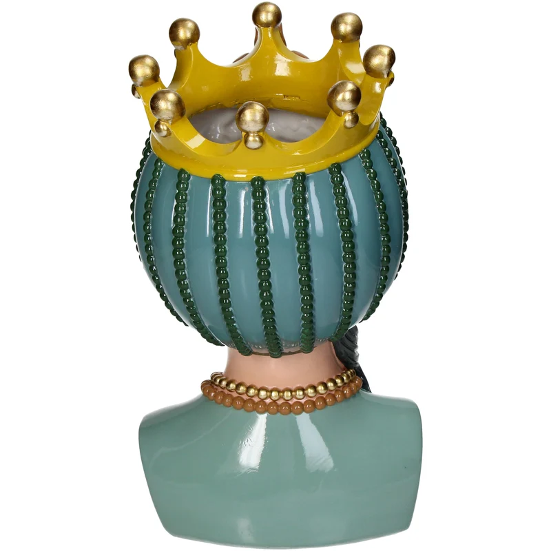 Vase Lady Crown Polyresin Multi 17.5x18.5x33cm