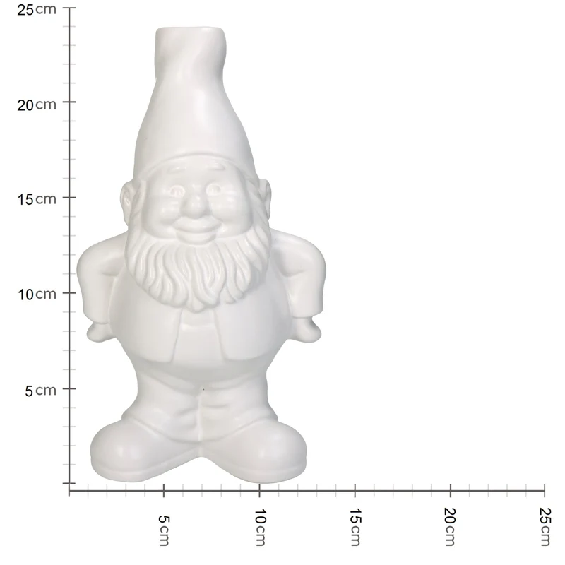 Vase Zwerg Keramik Weiß 14x11x24cm