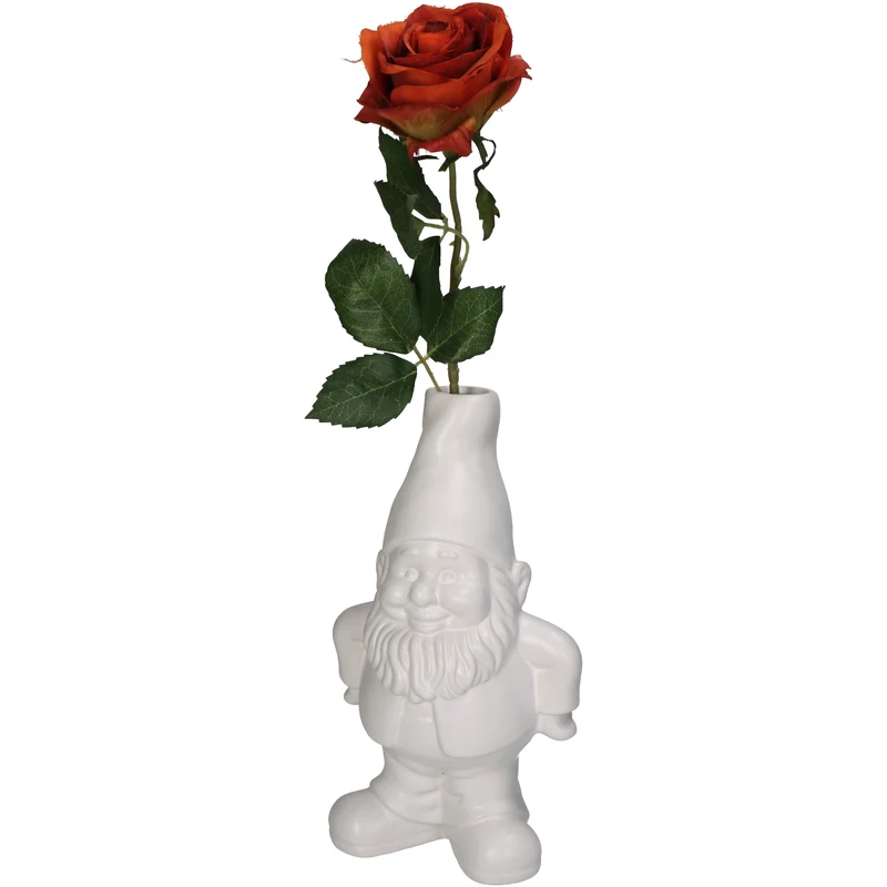 Vase Zwerg Keramik Weiß 14x11x24cm