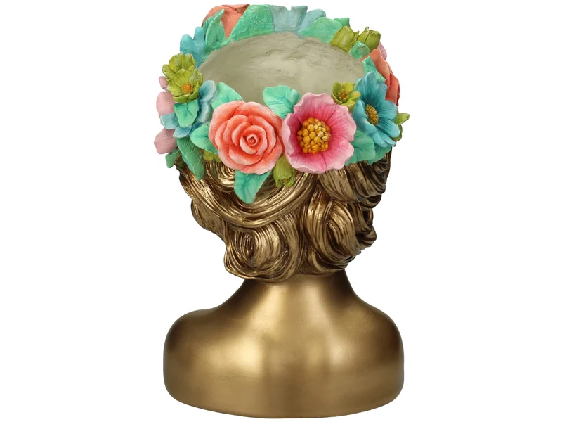 Vase Lady Flowers Polyresin Multi 29x19x18cm
