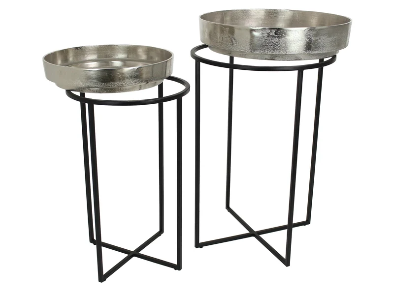 Pflanzgefäß Aluminium Silber 75x50x50cm 2er-Set