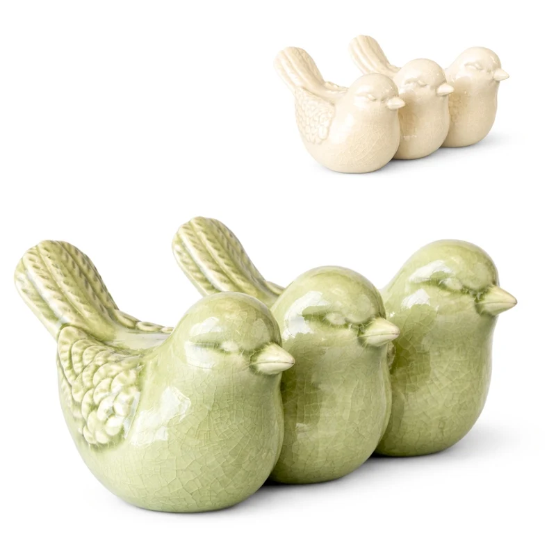 Figur Birds Keramik Craquelé 19,5x13x8,5 cm 2-fach sortiert
