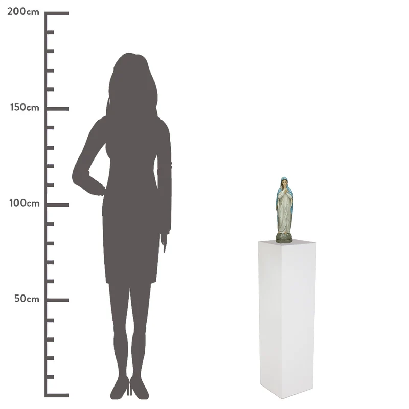 Frauenstatue Polyresin Blau 11x9x36cm
