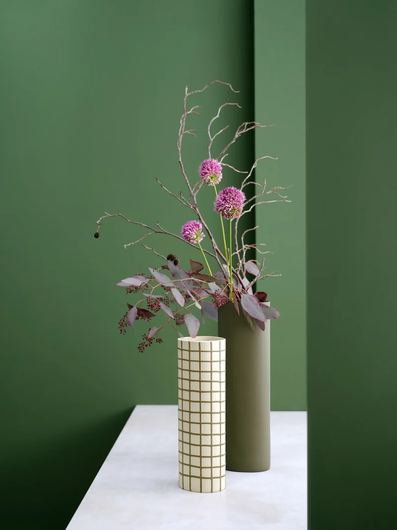ASA lines and square Vase olive 30cm