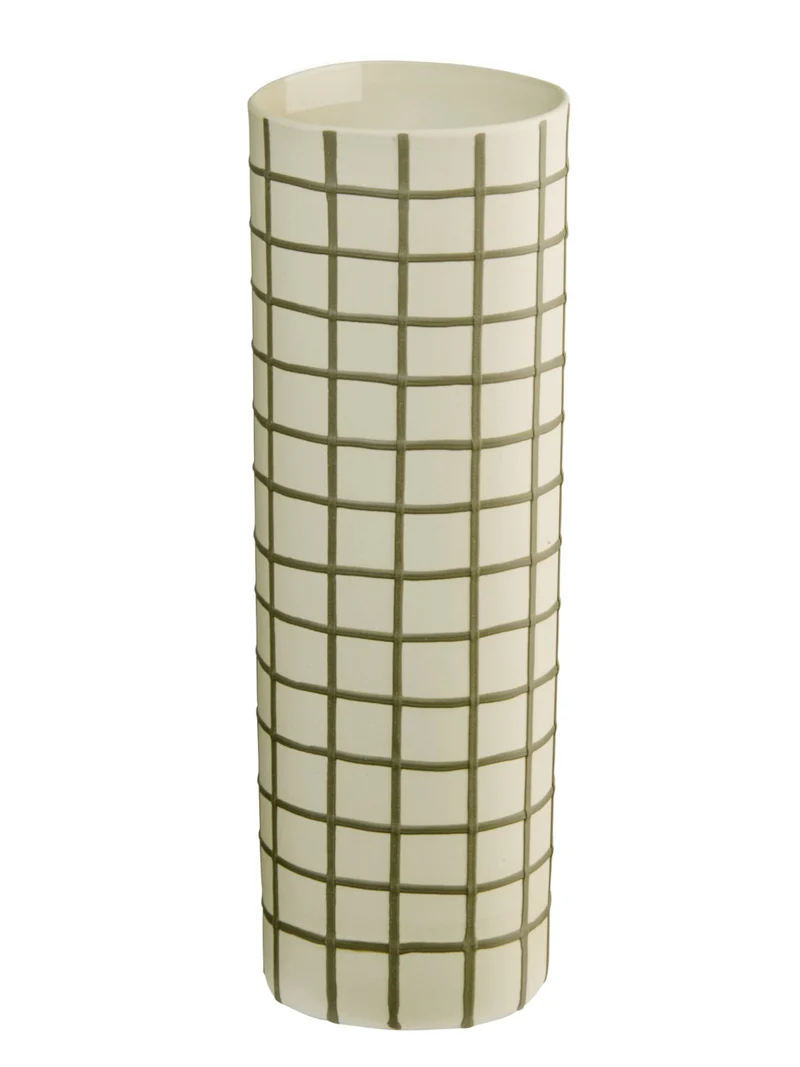 ASA lines and square Vase olive squares 25cm