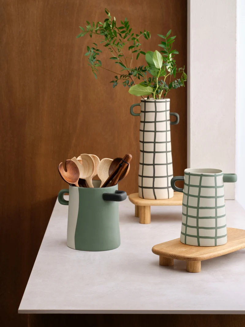 ASA rayu Vase grün geteilt 15,5cm
