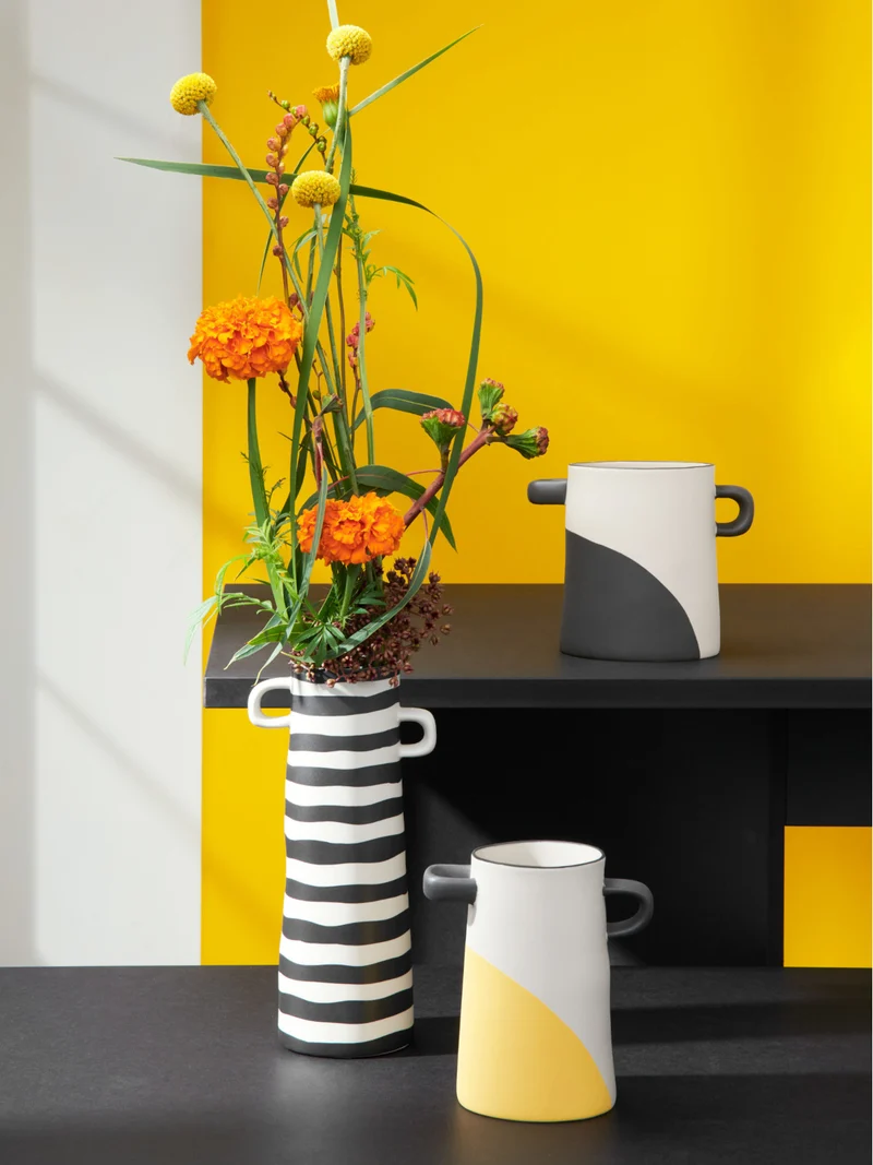ASA rayu Vase grün kariert 17cm