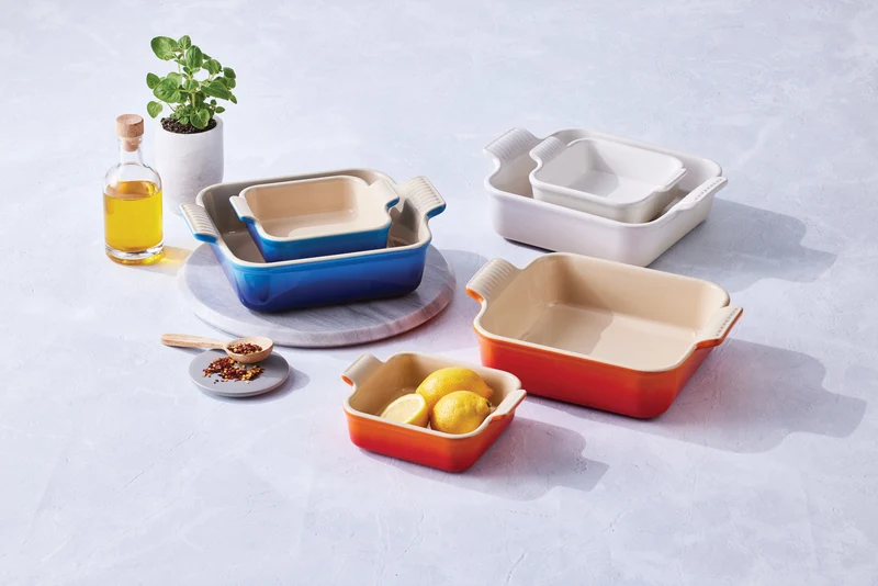 Le Creuset Auflaufform Tradition quadratisch ofenrot 2tlg
