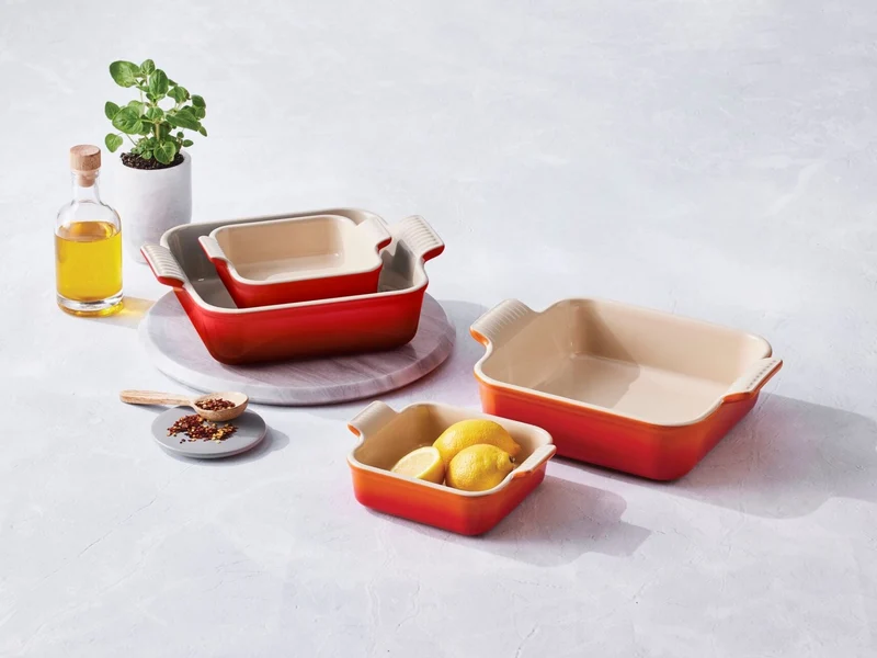 Le Creuset Auflaufform Tradition quadratisch ofenrot 2tlg
