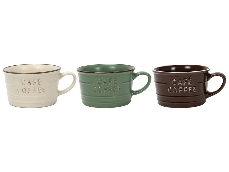 Tasse „Café Coffee“ Ø8,6x5cm 180ml 3-fach sortiert