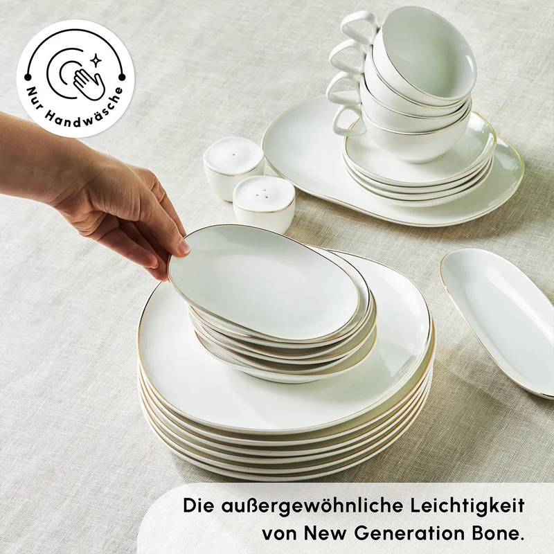 Karaca Stream Pure Middle 34-Teiliges 6-Personen Frühstücksset Gold