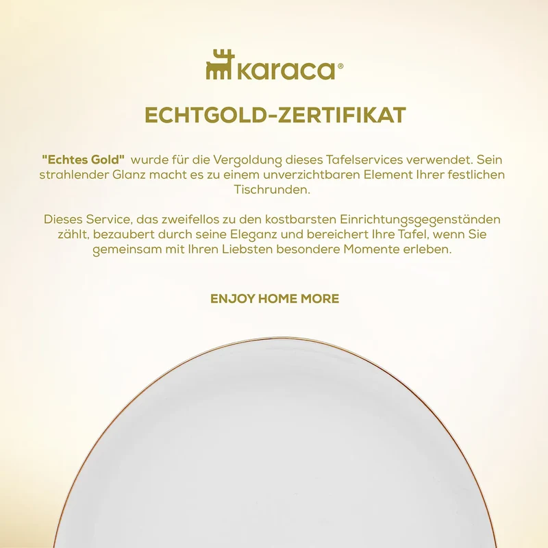 Karaca Stream Pure Middle 34-Teiliges 6-Personen Frühstücksset Gold