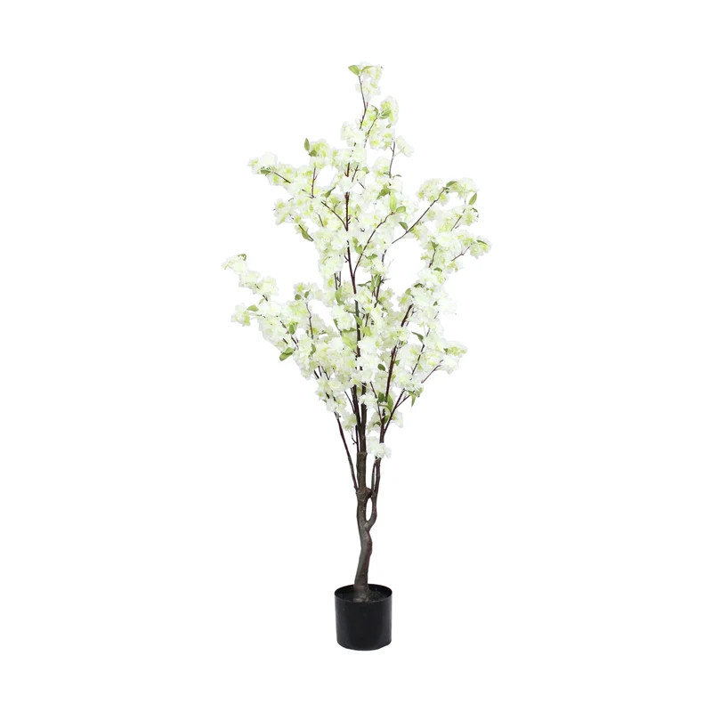 Baumpfirsichblüte künstlich 70x60x145cm Weiß