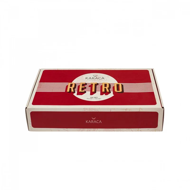Karaca Retro Anthrazit Teeservice für 6 Personen