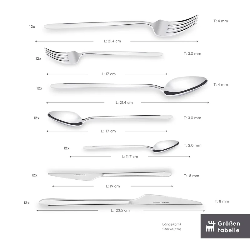 Karaca Stark 84 Teile 12 Personen 316+ Premium-Besteck-Set