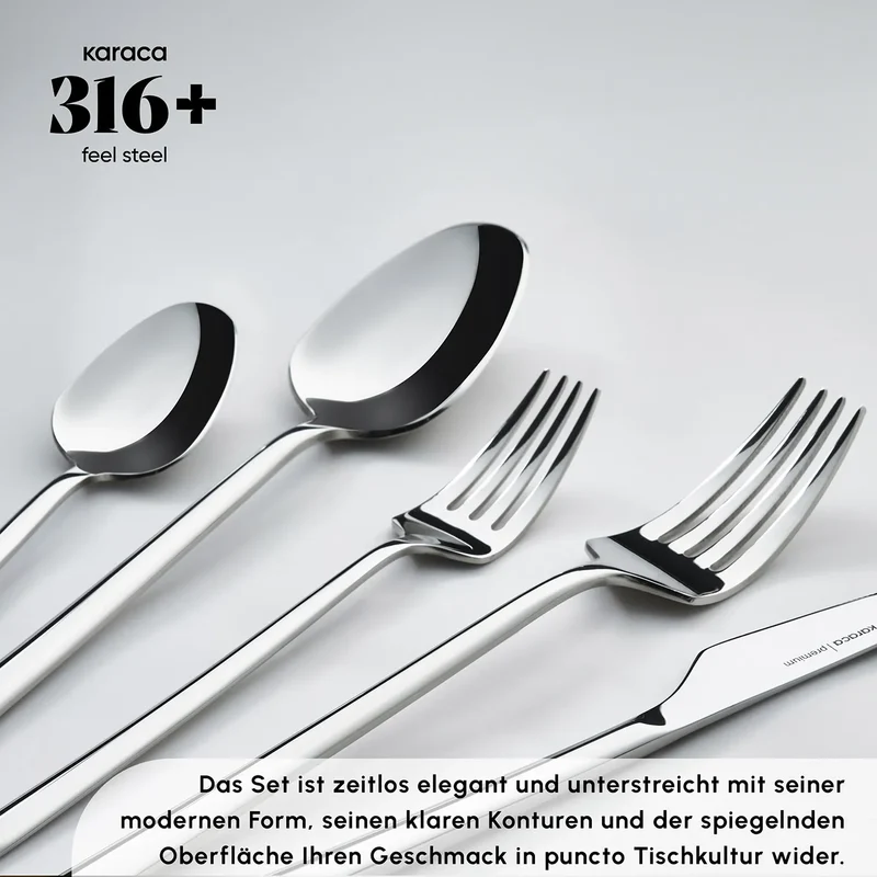 Karaca Stark 84 Teile 12 Personen 316+ Premium-Besteck-Set