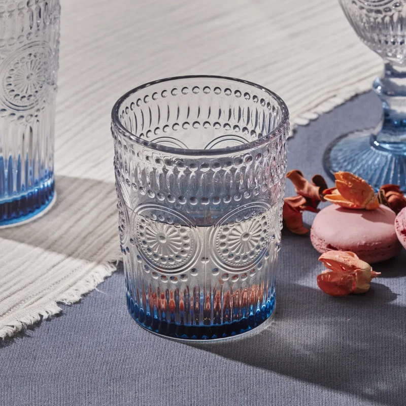Karaca Sonnenblume Wasserglas, Blau