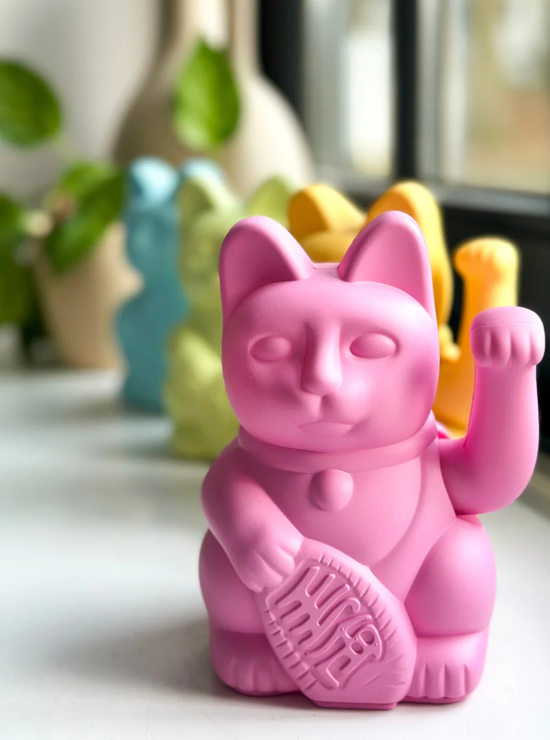 Donkey Products Lucky Cat Mini Winkekatze hot pink 10cm