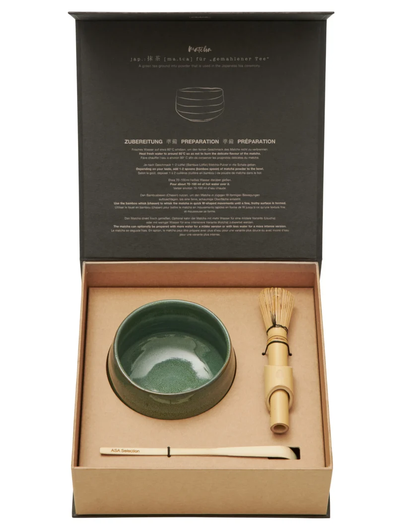 ASA moribana Matcha-Set matsu shiny 3tlg