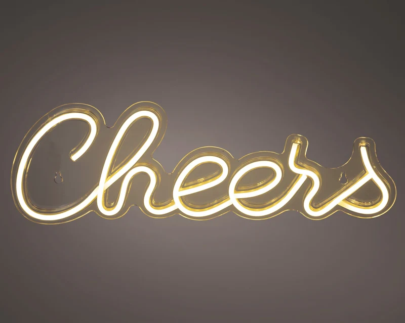 LED Neon USB Cheers steady innen warmweiß 1.6cm x 42cm x 14cm