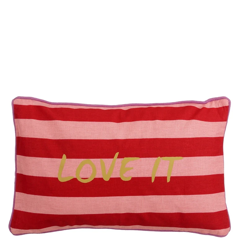 Kissen Streifen rot LOVE IT - L55xB35xH10cm
