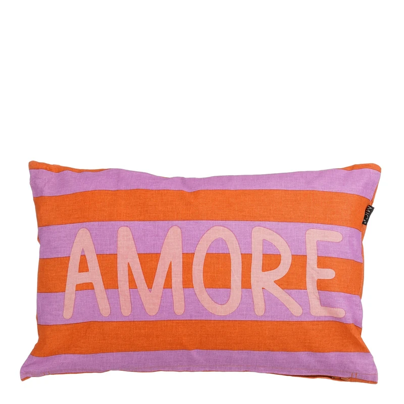 Kissen Streifen orange AMORE - l55xb35xh10cm
