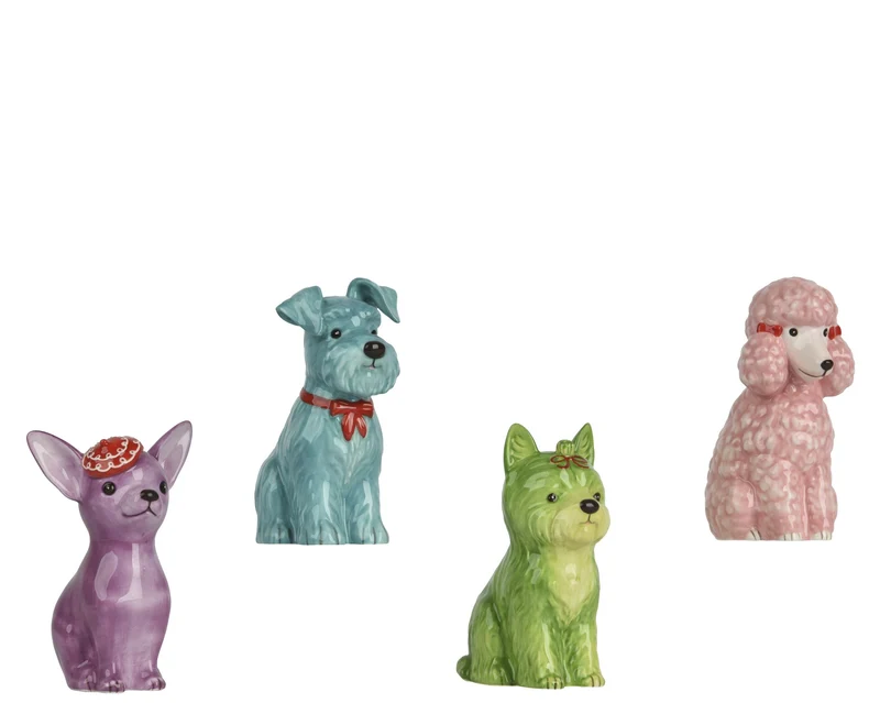 Hund Dolomit 4-fach sortiert 8cm x 7,5cm x 12cm